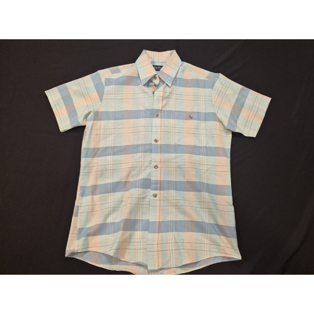 VTG MENS Par Four casual collared button down Pink/yellow /blue/ Mint